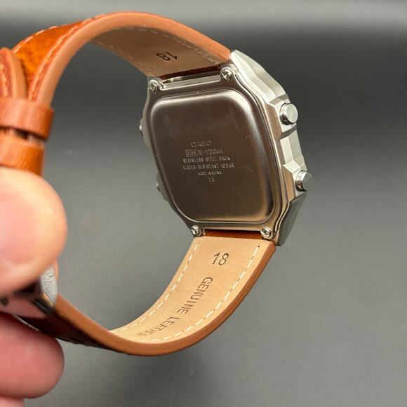 Casio AE1200WH Custom Sunset Filter Globe Leather Strap World Time - Picture 12 of 17